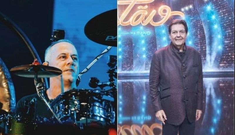 O baterista João Barone e o apresentador Fausto Silva (Fotos: Marta Ayora/TMDQA)